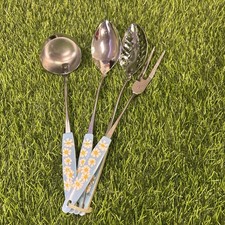Vintage Gold Daisy Ceramic Kitchen Set - Creamer, Sugar Bowl, Cookie Jar, and Planter — listing 2