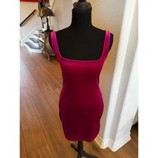 Urban Outfitters Crushed Velvet Off-Shoulder Smocked Romper, Burgundy, Size S — listing 4