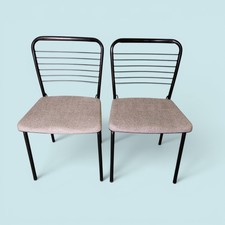 Cosco Vintage Green Metal Folding Chair with Striped Upholstered Seat and Back — listing 5