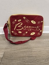 Besame Cosmetics Promotional Two-Tone Faux Leather Shoulder Bag with Lipstick Charm — listing 2