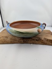Roseville Pottery Pine Cone Brown Console Planter/Bowl, Shape 457-7 — listing 6