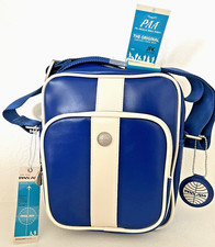 Vintage Pan Am Blue Vinyl Travel Flight Bag with Globe Logo — listing 2