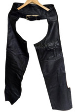 Brooks Leather Motorcycle Chaps, Black — listing 5
