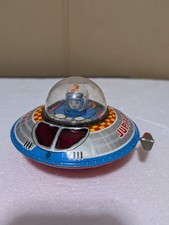 Vintage Mechanical Spacecraft "Jupiter" Tin Litho Wind-Up Flying Saucer with Box, Made in Japan — listing 3