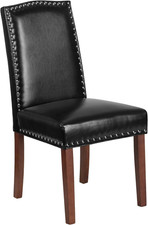 Black Faux Leather Parsons-Style Dining Chair — listing 6