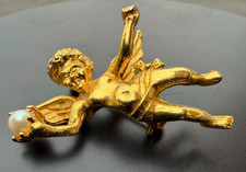 Vintage Angel Cherub Print Treasure Jewelry Chest with Domed Lid, Approx 17" Wide — listing 4