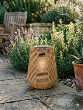 Set of 2 Woven Rattan Lantern Baskets with Open Flared Design — listing 3