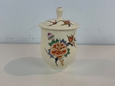 Antique Japanese Hand-Painted Porcelain Lidded Jar with Chrysanthemum & Gilt Vine Decoration — listing 2