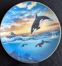 Vintage Orca Killer Whale Collector Plate with Gold Rim — listing 4