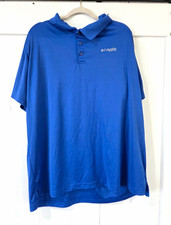 Columbia PFG Men's Short Sleeve Performance Polo Shirt, Gray, UPF 50, NWT