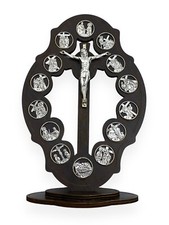 Vintage Stations of the Cross Wooden Plaques Set - Hand-Crafted Religious Wall Art with Jesus Portraits — listing 5