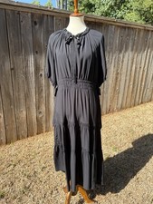 Scoop Women's Black Ruched Long Sleeve Midi Dress, Size XS — listing 2