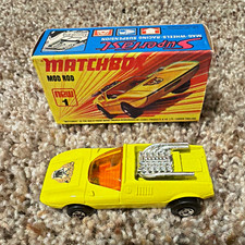 Matchbox Superfast No. 21 Rod Roller Hot Rod, Yellow with Red Seat & Flame Label — listing 3