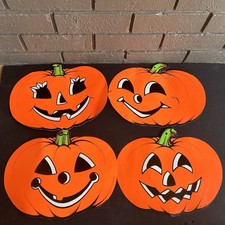 Vintage Beistle Die-Cut Halloween Decoration, Black Cat with Jack-O'-Lantern and Crescent Moon, listing 4