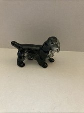 Vintage Hand-Painted Ceramic Puppy Dog Head Figurine with Blue Eyes and Pink Tongue