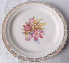 French Saxon China Co. Rimmed Soup/Cereal Bowl with Floral Poppy Transfer, Scalloped Rim — listing 5