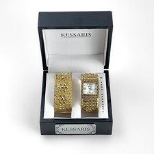 Kessaris Women's Rhinestone Cocktail Watch, Tonneau Case with Roman Numeral Dial — listing 3