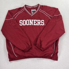 Vintage 58 Sports Oklahoma Sooners OU Leather Varsity Bomber Jacket, Black/Red/White, Size XXL — listing 2