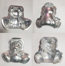Vintage Cast Aluminum Teddy Bear Cake / Jello Mold with Neckerchief Bow — listing 6