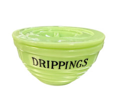 Vintage Jadeite Green Uranium Glass Punch Cup with Embossed Grape Pattern, 3.5 x 2 inches — listing 6