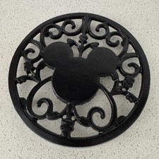 Vintage Disney Mickey & Minnie Mouse Cast Iron & Ceramic Tile Trivet — listing 3