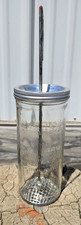 Antique Wesson Oil Mayonnaise Maker Glass Jar with Metal Dasher/Whisk and Recipe Embossing — listing 4