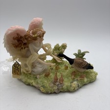 Resin Angel Figurine with Dove, Standing with Flowing Robes — listing 6