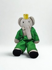 Babar the Elephant Plush Doll in Green Suit with Yellow Crown — listing 2