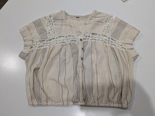 Free People Mixed Stripe Patchwork Polo Dress, Size Small, Peach/Multi, listing 5