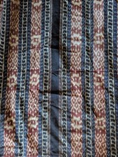 Handwoven Ikat Textile Panel with Anthropomorphic Ancestor Figure, Southeast Asian/Indonesian Tribal Weaving