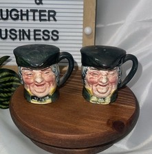 Pair of Miniature Toby / Character Jug Salt and Pepper Shakers, Elderly Man and Woman Faces Other maker's mark, listing 4