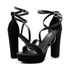 Two-Tone Lavender & Pink Patent Platform Block Heel Mule Sandals — listing 3