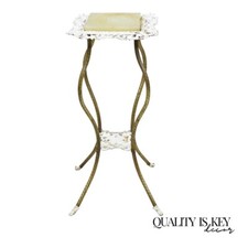 Antique Victorian Brass & Onyx Three-Tier Plant Stand / Etagere