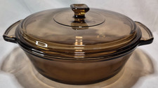 Anchor Hocking Anchor Ovenware Clear Glass Round Casserole Dish with Tab Handles