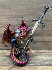 Purple Baby Dragon Figurine Holding Glass Crystal Ball — listing 5