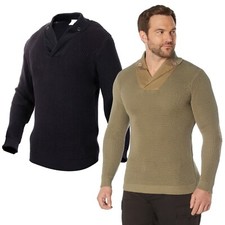 military mechanic Military Issue Mechanic's Sweater 100% Cotton with Reinforced Shoulder/Elbow Patches