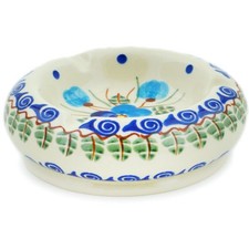 Boleslawiec Polish Pottery Hand-Painted Multicolor Floral Ashtray, UNIKAT Signature Pattern — listing 6