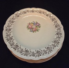 Vintage French Saxon China Co. Cream Floral Berry/Dessert Bowl with Scalloped Rim, Poppy Bouquet Center — listing 3