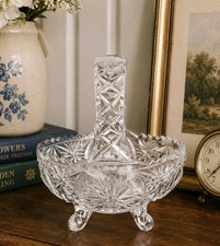 Cut Crystal Fixed-Handle Basket with Fan and Diamond Pattern — listing 4