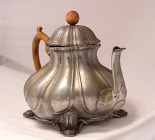 Antique Shaw & Fisher Sheffield Silver Plate Coffee Pot with Acanthus Feet — listing 2