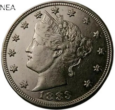 1883 Liberty Head V Nickel, No Cents Variety, First Year of Issue