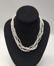 Multi-Strand Freshwater Cultured Pearl Torsade Necklace with Sterling Clasp