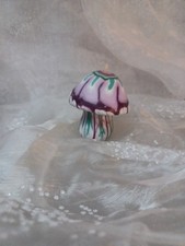 Vintage Hand-Painted Amanita Mushroom Candle with Gnome and Fir Tree Figural Design — listing 6