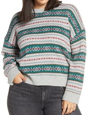 BP. Red Scarlet Fair Isle Nordic Crewneck Sweater, Size 3X — listing 4