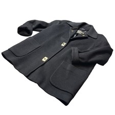 Anne Klein Charcoal Wool Blend Double-Breasted Long Coat, Size 6 — listing 6