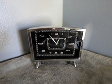 Vintage Art Deco Streamline Bakelite Electric Desk Lamp with Built-In Clock — listing 4