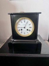 Victorian Belgian Black Slate & Marble Mantel Clock with Incised Gilt Decoration — listing 3