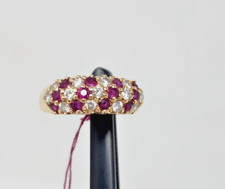 Adjustable Gold-Tone Cluster Statement Ring with Beaded Domed Top