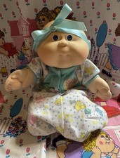 Vintage Cabbage Patch Kids Baldie Doll with Blue Eyes and Original Adoption Papers