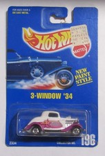 Hot Wheels '34 Ford 3-Window Coupe, Red with Flame Tampos, Blackwall Wheels — listing 6